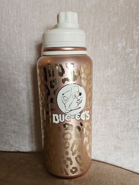 Bucee's Rose Gold Leopard Stainless Bottle With White Cap